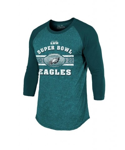 Men's Threads Midnight Green Philadelphia Eagles Super Bowl LVII Tri-Blend Make It Happen Raglan 3/4 Sleeve T-shirt $29.57 T-...