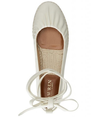 Women's Cecilia Ankle-Tie Espadrille Flats Deep Saddle Tan $70.95 Shoes