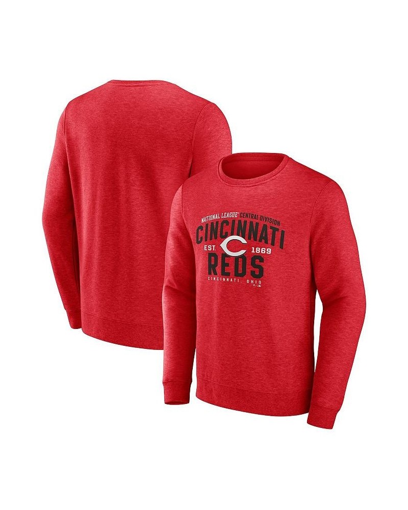 Men's Branded Heathered Red Cincinnati Reds Classic Move Pullover Sweatshirt $28.70 Sweatshirt