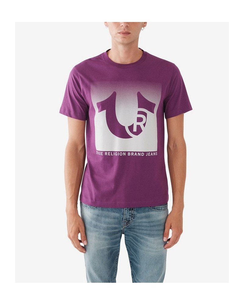 Men's Short Sleeves Ombre Box T-shirt Purple $25.88 T-Shirts