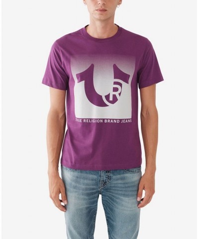 Men's Short Sleeves Ombre Box T-shirt Purple $25.88 T-Shirts