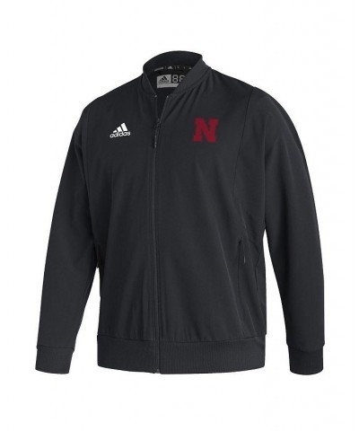 Men's Black Nebraska Huskers Ireland Sideline Woven Primeblue Full-Zip Bomber Jacket $33.62 Jackets