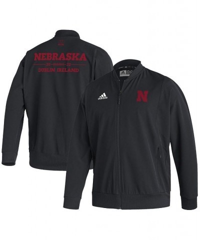 Men's Black Nebraska Huskers Ireland Sideline Woven Primeblue Full-Zip Bomber Jacket $33.62 Jackets