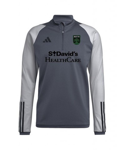 Men's Gray Austin FC 2023 On-Field AEROREADY Quarter-Zip Training Top $39.10 Tops