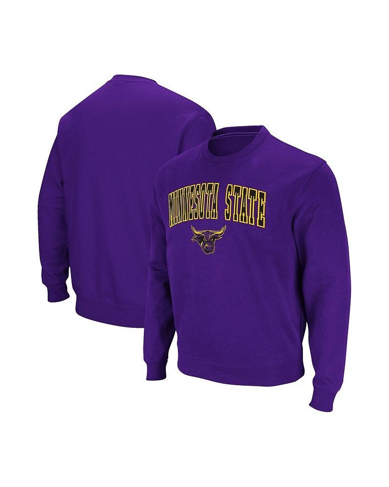 Men's Purple Minnesota State University Mankato Arch & Logo Pullover Sweatshirt $32.99 Sweatshirt