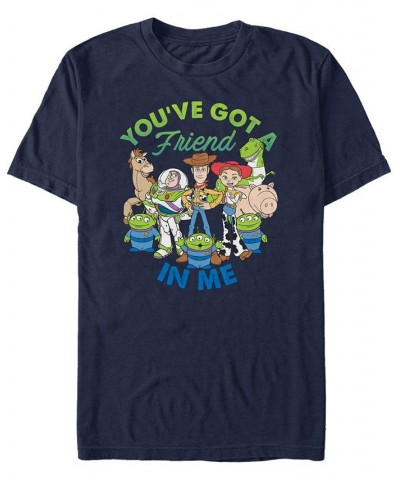 Men's Disney Pixar Toy Story Cartoon Group Shot Short Sleeve T-shirt Blue $16.45 T-Shirts