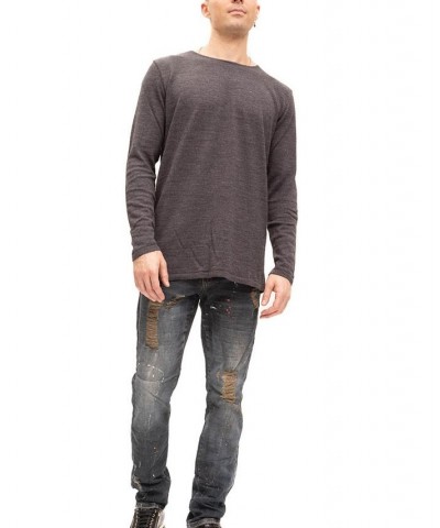 Men's Modern Double Distorted Sweater Silver $79.05 Sweaters