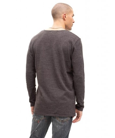 Men's Modern Double Distorted Sweater Silver $79.05 Sweaters