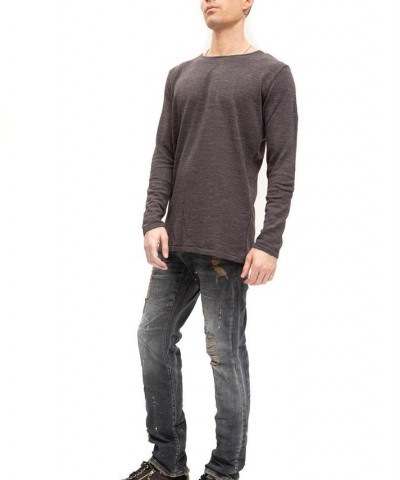 Men's Modern Double Distorted Sweater Silver $79.05 Sweaters