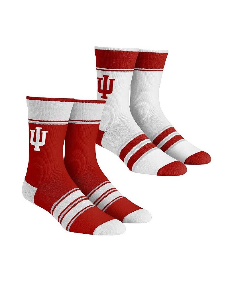 Men's and Women's Socks Indiana Hoosiers Multi-Stripe 2-Pack Team Crew Sock Set $15.05 Socks