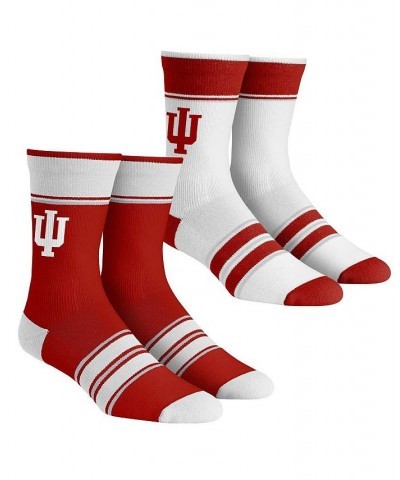 Men's and Women's Socks Indiana Hoosiers Multi-Stripe 2-Pack Team Crew Sock Set $15.05 Socks