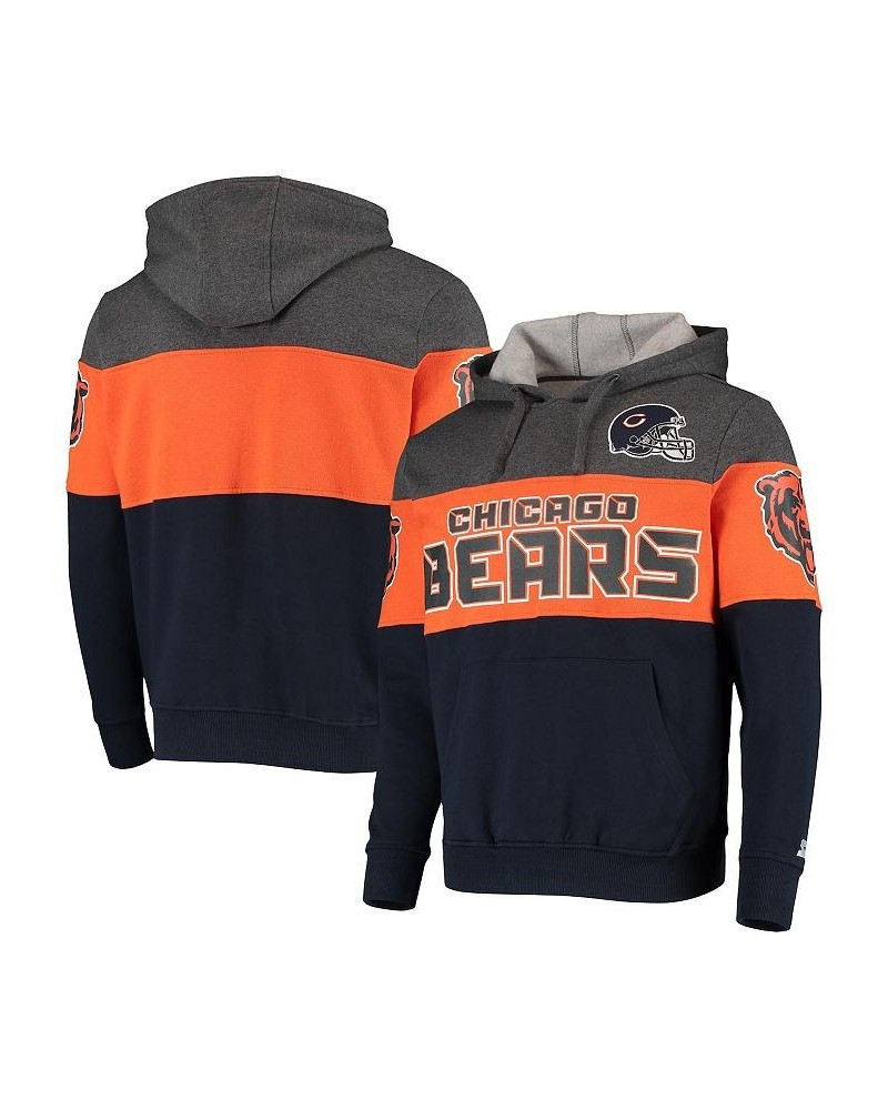 Men's Heathered Gray, Orange Chicago Bears Extreme Fireballer Pullover Hoodie Blue $39.95 Sweatshirt