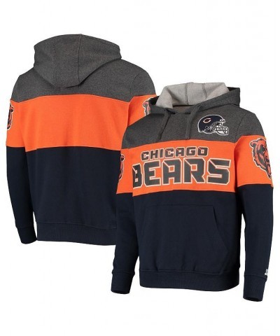 Men's Heathered Gray, Orange Chicago Bears Extreme Fireballer Pullover Hoodie Blue $39.95 Sweatshirt