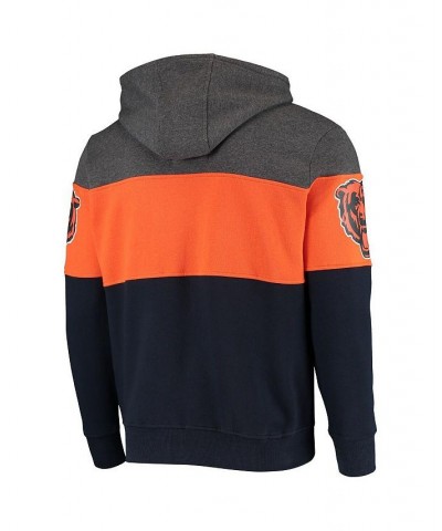 Men's Heathered Gray, Orange Chicago Bears Extreme Fireballer Pullover Hoodie Blue $39.95 Sweatshirt