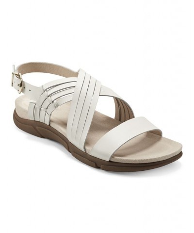 Women's Marlis Strappy Flat Sandals White $38.25 Shoes