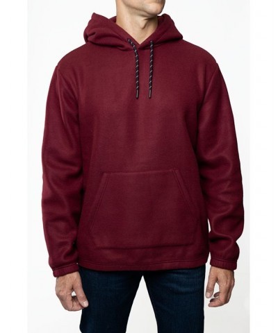 Men's Polar Fleece Pullover Hooded Sweatshirt Maroon $13.64 Sweatshirt