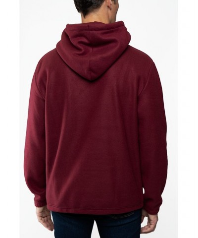 Men's Polar Fleece Pullover Hooded Sweatshirt Maroon $13.64 Sweatshirt