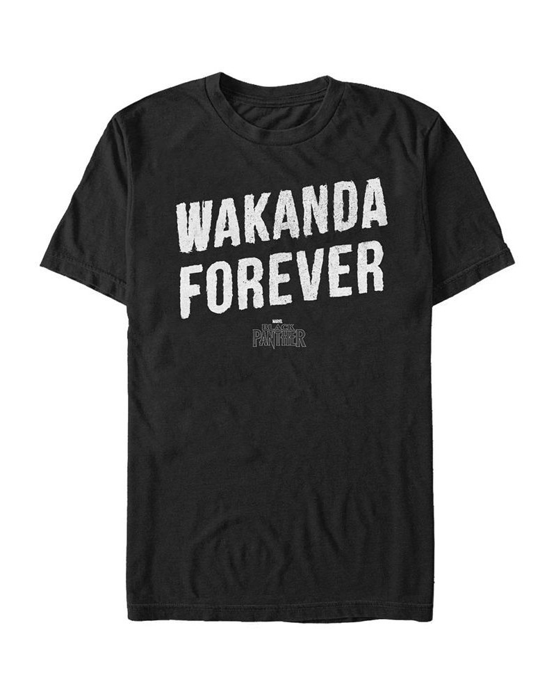 Marvel Men's Black Panther Distressed Painted Wakanda Forever Short Sleeve T-Shirt Black $20.64 T-Shirts