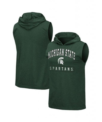 Men's Heathered Green Michigan State Spartans Varsity Hoodie Tank Top $16.80 T-Shirts