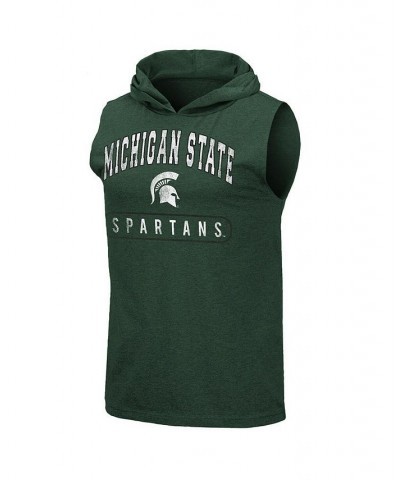 Men's Heathered Green Michigan State Spartans Varsity Hoodie Tank Top $16.80 T-Shirts