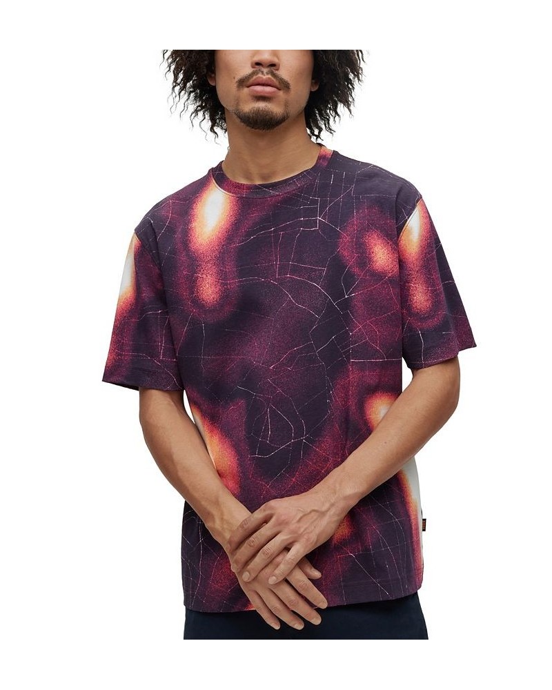 BOSS Men's Relaxed-Fit T-shirt with Heat-Map Print Pink $38.88 T-Shirts