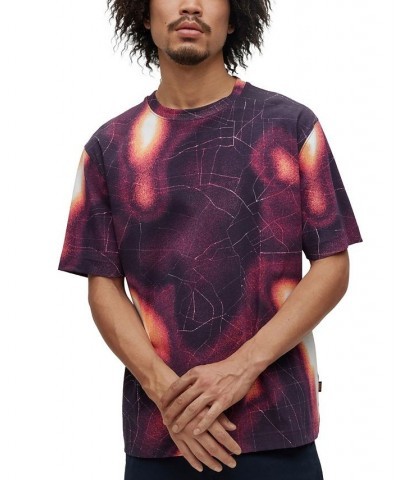 BOSS Men's Relaxed-Fit T-shirt with Heat-Map Print Pink $38.88 T-Shirts