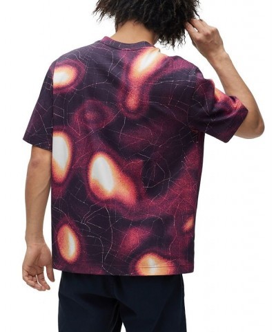 BOSS Men's Relaxed-Fit T-shirt with Heat-Map Print Pink $38.88 T-Shirts