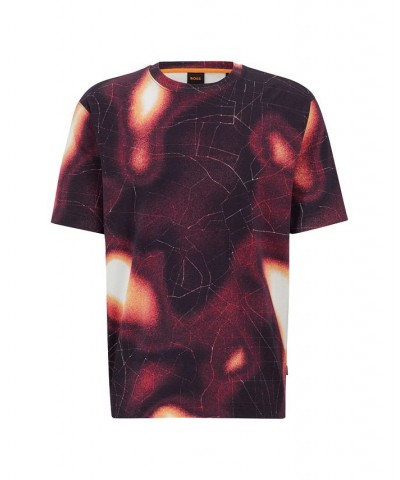 BOSS Men's Relaxed-Fit T-shirt with Heat-Map Print Pink $38.88 T-Shirts