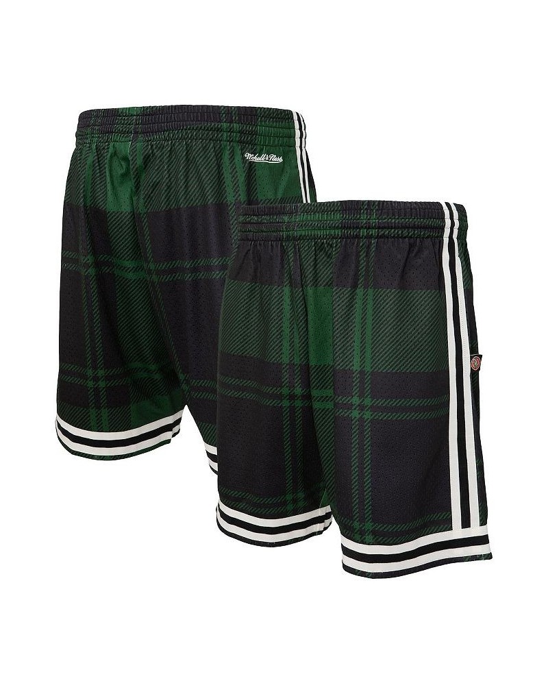 Men's Mitchell Ness x Uninterrupted Kelly Green and Black Boston Celtics Hardwood Classics Swingman Shorts $48.60 Shorts