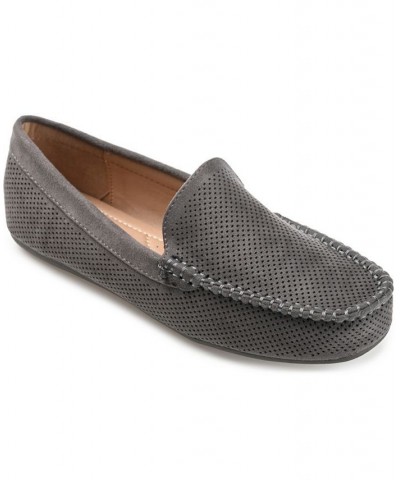 Women's Halsey Perforated Loafers Gray $42.39 Shoes