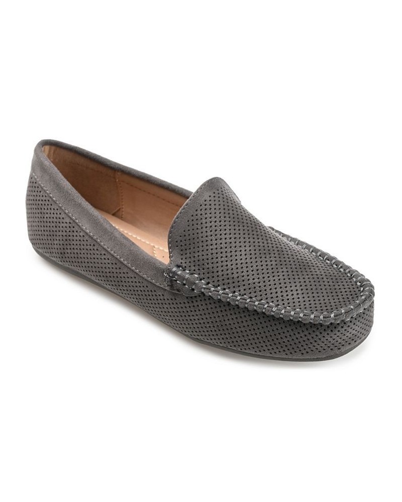 Women's Halsey Perforated Loafers Gray $42.39 Shoes