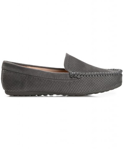 Women's Halsey Perforated Loafers Gray $42.39 Shoes