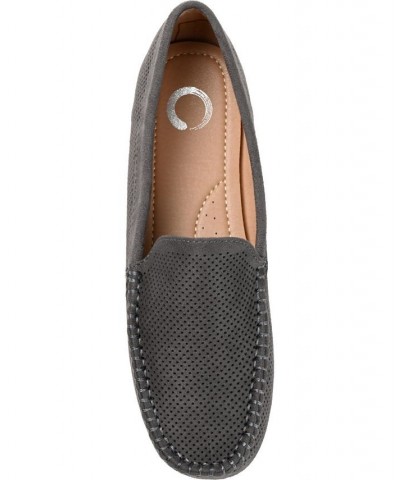 Women's Halsey Perforated Loafers Gray $42.39 Shoes