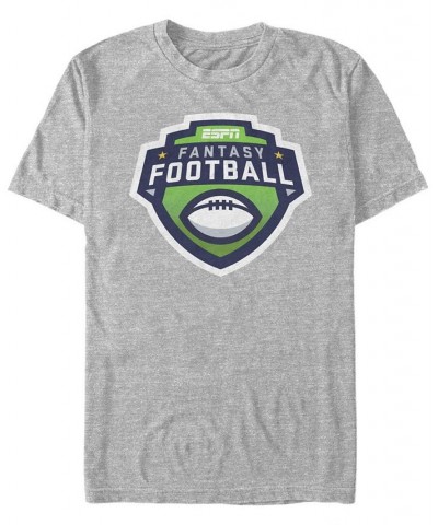 Men's Fantasy Football Short Sleeve Crew T-shirt Gray $15.75 T-Shirts