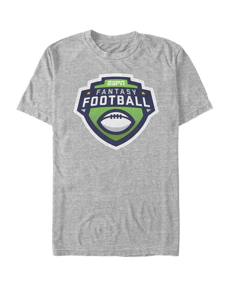 Men's Fantasy Football Short Sleeve Crew T-shirt Gray $15.75 T-Shirts