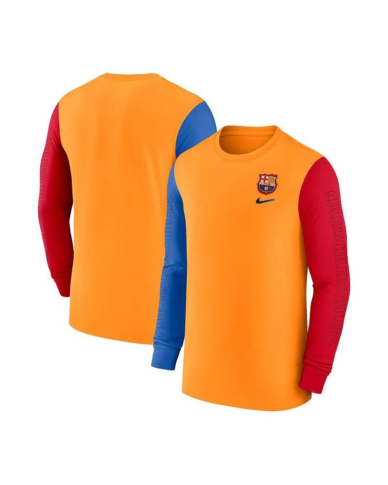 Men's Orange Barcelona Ignite Long Sleeve T-shirt $20.50 T-Shirts