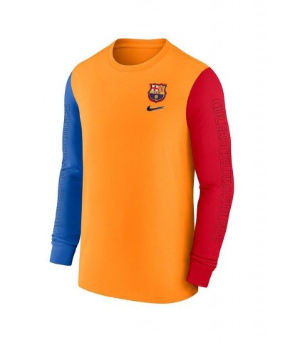 Men's Orange Barcelona Ignite Long Sleeve T-shirt $20.50 T-Shirts