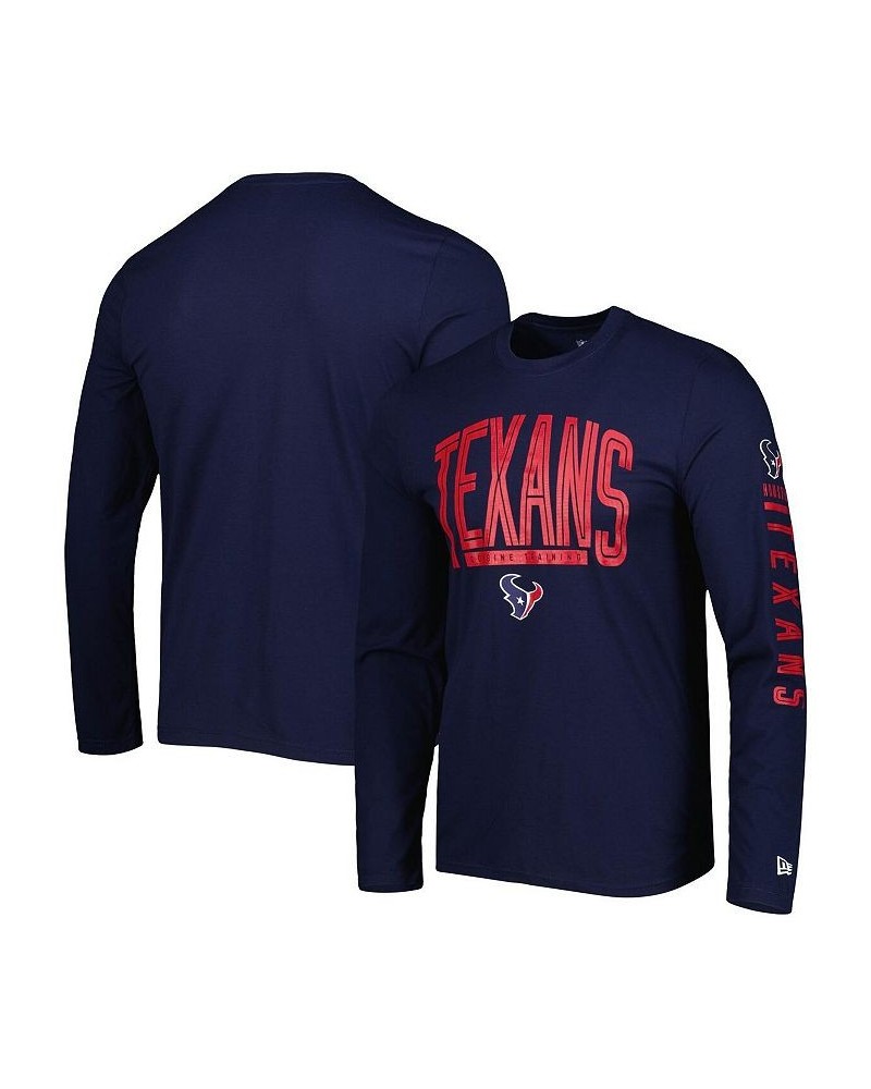 Men's Navy Houston Texans Combine Authentic Home Stadium Long Sleeve T-shirt $16.38 T-Shirts