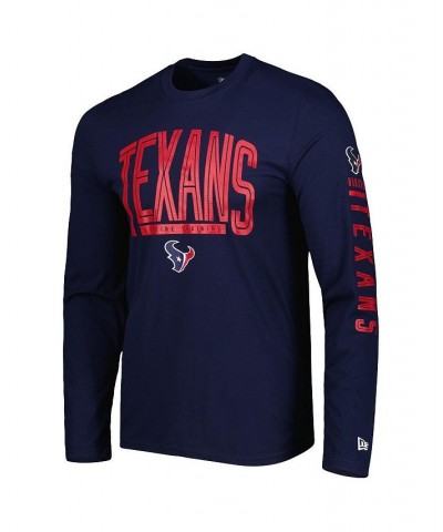 Men's Navy Houston Texans Combine Authentic Home Stadium Long Sleeve T-shirt $16.38 T-Shirts