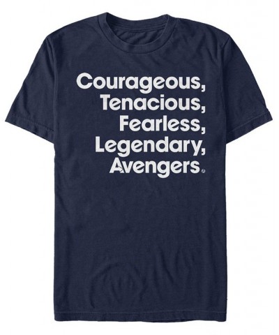 Marvel Men's Avengers We Are Courageous and Tenacious Short Sleeve T-Shirt Blue $18.89 T-Shirts