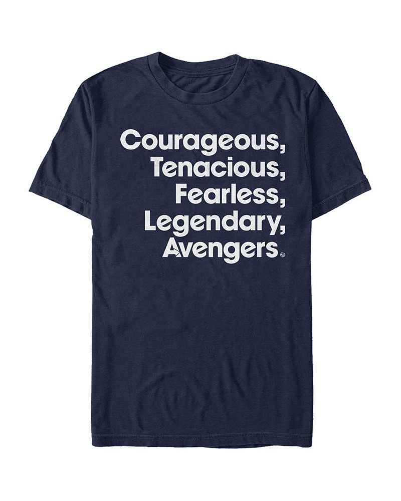 Marvel Men's Avengers We Are Courageous and Tenacious Short Sleeve T-Shirt Blue $18.89 T-Shirts