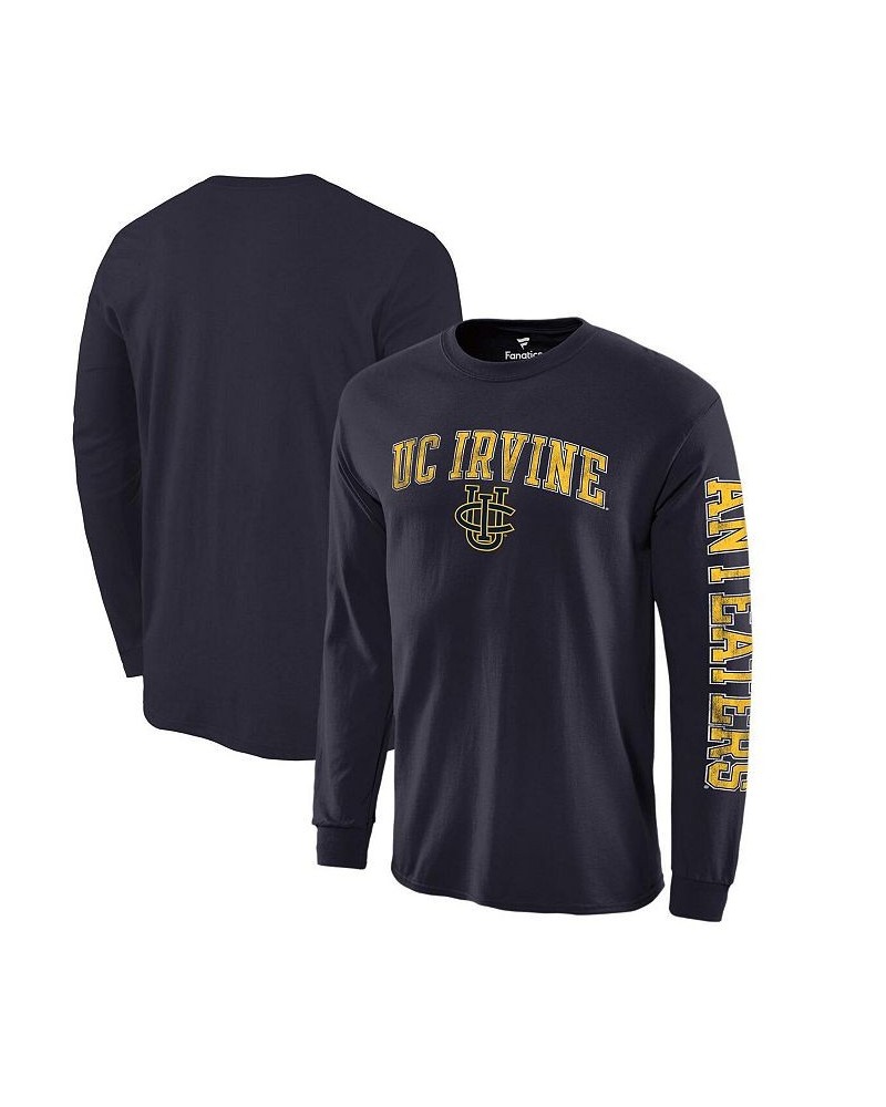 Men's Branded Navy UC Irvine Anteaters Distressed Arch Over Logo Long Sleeve T-shirt $19.00 T-Shirts