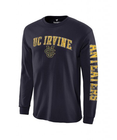 Men's Branded Navy UC Irvine Anteaters Distressed Arch Over Logo Long Sleeve T-shirt $19.00 T-Shirts