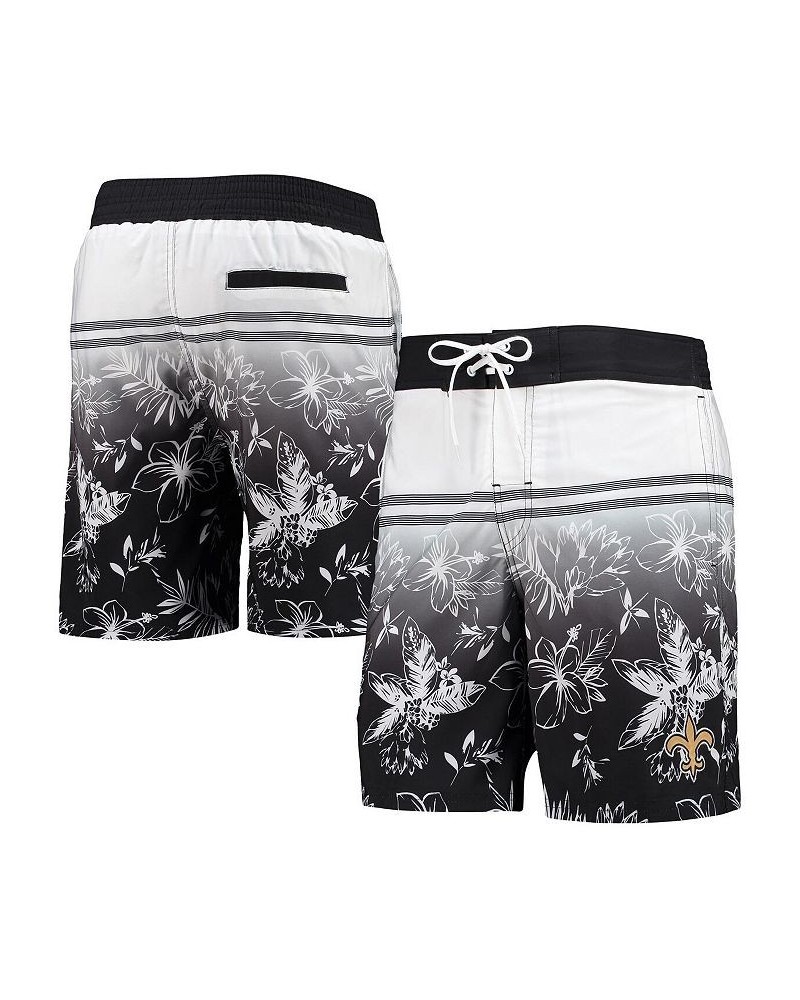 Men's Black New Orleans Saints Island Volley Swim Shorts $27.72 Swimsuits