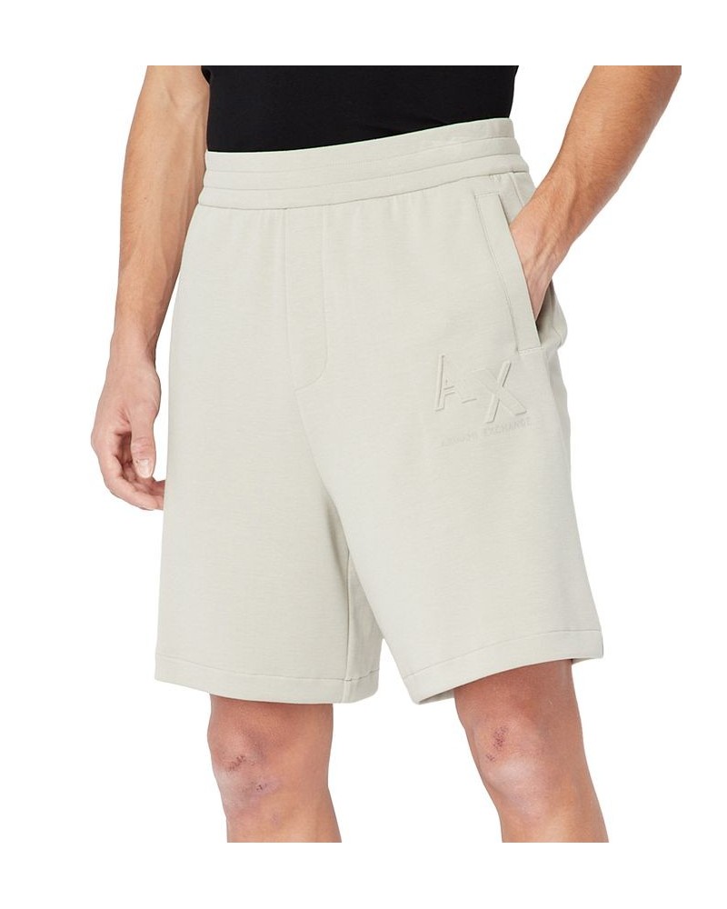 Men's Elastic-Waist Embossed Logo Shorts Gray $49.40 Shorts