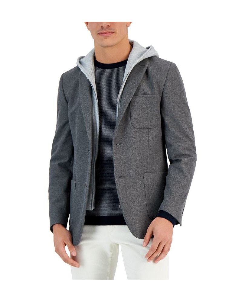 Men's Slim-Fit Hooded Sport Coat Gray $134.20 Blazers