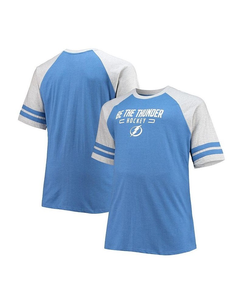 Men's Heathered Blue Tampa Bay Lightning Big and Tall Raglan T-shirt $19.60 T-Shirts