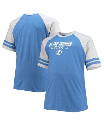 Men's Heathered Blue Tampa Bay Lightning Big and Tall Raglan T-shirt $19.60 T-Shirts