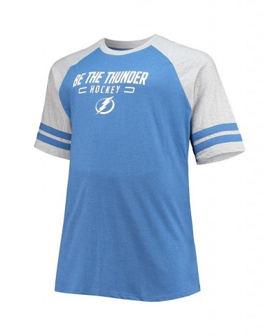 Men's Heathered Blue Tampa Bay Lightning Big and Tall Raglan T-shirt $19.60 T-Shirts