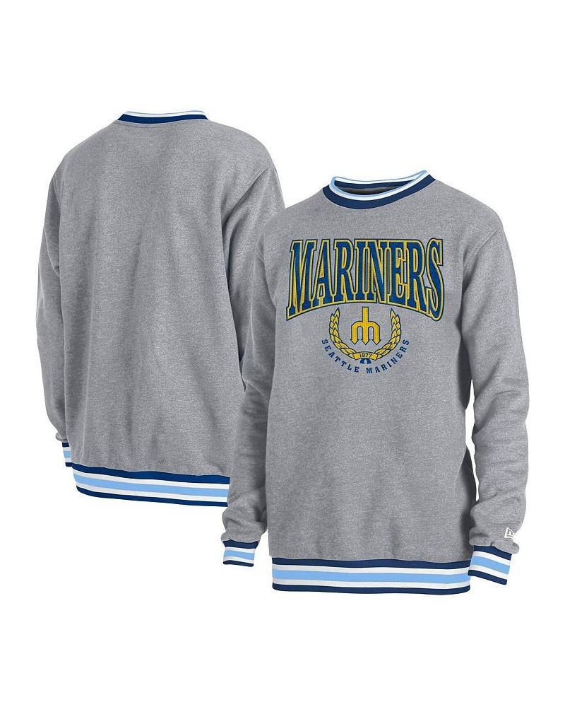 Men's Heather Gray Seattle Mariners Throwback Classic Pullover Sweatshirt $39.60 Sweatshirt